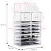 Sorbus Large Makeup Organizer - Clear Stackable Jewelry Makeup Organizer for Vanity, Bathroom Storage Display Case - 12 Drawers Cosmetic Beauty Organizers and Storage with Lipstick Makeup Brush Holder view 3