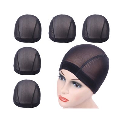 YANTAISIYU 5 Pcs/lot Mesh Dome Caps for Wigs Stretchable Hairnets Wig Caps for Women (Mesh Cap S)