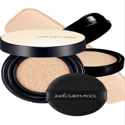 JUNG SAEM MOOL Essential Skin Nuder Longwear Cushion 0.98 Fl Oz (Fair Light), Refill Included, 24H Lasting Cushion Foundation with High Coverage, Semi-Matte Natural Finish, Korean Foundation Makeup