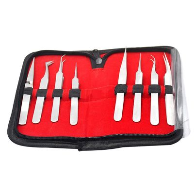 Premium O.R Grade 8 Pc Swiss Jeweler Style Precision Micro Forceps Tweezers Set Kit (Laja Imports Brand) for Educational Use