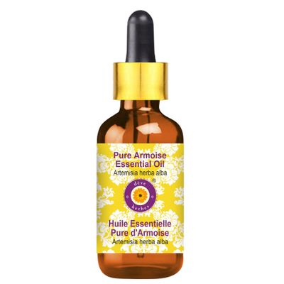 Deve Herbes Pure Armoise Essential Oil (Artemisia herba alba) with Glass Dropper Steam Distilled 15ml (0.50 oz)