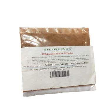 BSD Organics HerbY Hibiscus Flower Powder for Face, Skin, Hair Care - 100 g / 0.22 Pounds