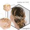 Campsis Wedding Bridal Hair Comb Bride Flower Hair Combs Pearl Bead Combs Crystal Rhinestone Combs Wedding Bride for Hair Accessories for Women and Girls (Gold) view 4