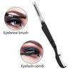 Boao 4 Pcs Eyelash Combs Eyebrow Combs Foldable Eyelash Separator Tool Stainless Steel Teeth Brow Brushes Mascara Brushes Eyebrow Spoolie Grooming Makeup Tool, Black view 2