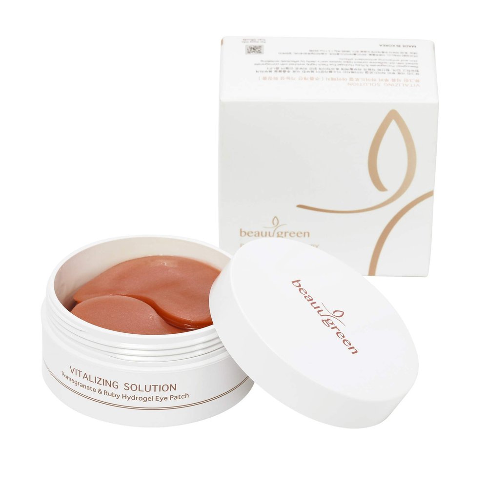 BEAU GREEN Under Eye Mask 30 pairs Collagen for Face Care, Eye Patches for Dark Circles and Puffiness, Reducing Wrinkles and Fine Lines Under eye (Pomegranate & Ruby, Medium)