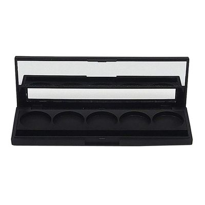 2 Pcs 5 Grids Empty Eyeshadow Palette Cosmetics Makeup Storage Container DIY Eye Shadow Palette Case with Mirror and Window for Blush Eyebrow Powder Lipstick, Inner Diameter 26mm