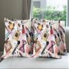Ambesonne Fashion Throw Pillow Cushion Case Pack of 4, Cosmetic and Makeup Theme Pattern Perfume Lipstick Nail Polish Brush Modern, Modern Accent Double-Sided Digital Printing, 20", Coral White view 1