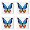 Ambesonne Butterfly Throw Pillow Cushion Case Pack of 4, Big Butterfly Manifests Never Ending Cycle of Life Self Transformation, Modern Accent Double-Sided Digital Printing, 20", Blue Orange view 1