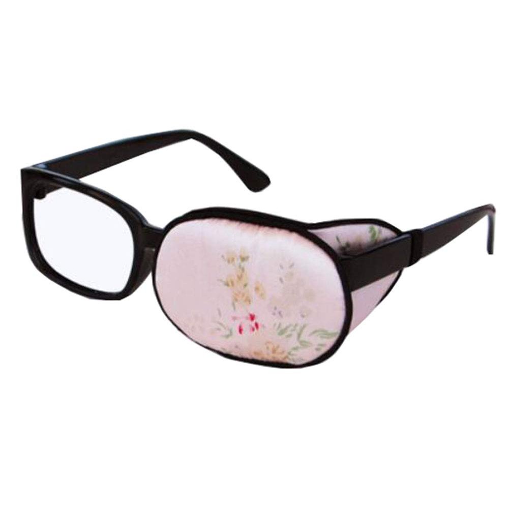 Adult Silk Glasses Eye Mask Amblyopia Strabismus Lazy Eye Patches (Pink)