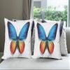 Ambesonne Butterfly Throw Pillow Cushion Case Pack of 4, Big Butterfly Manifests Never Ending Cycle of Life Self Transformation, Modern Accent Double-Sided Digital Printing, 18", Blue Orange view 1