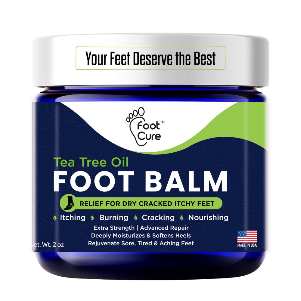 FOOT CURE Tea Tree Oil Balm Moisturizer for Dry Cracked Feet Instantly Hydrates & Soothes Irritated Skin & Athlete's Foot Best Care for Women and Men (Pack of 1)