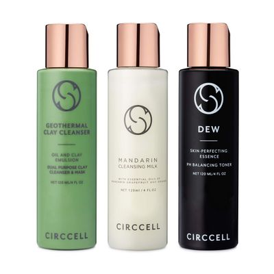 CIRCCELL Daily Basics Trio - Geothermal Clay Cleanser, Mandarin Cleansing Milk and Dew pH Perfector Set