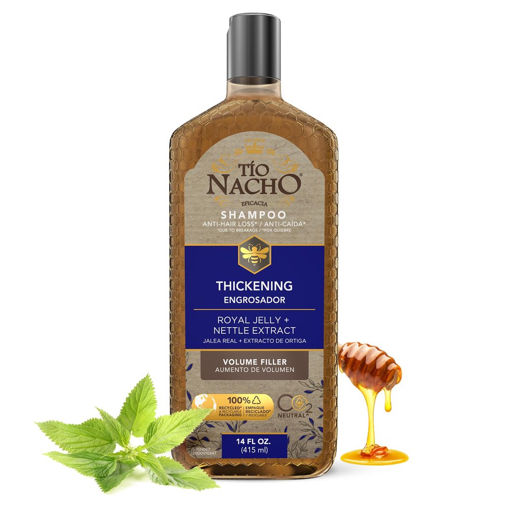 Tio Nacho Thickening Shampoo for Thinning Hair for Women & Men with Royal Jelly & Nettle Extract Volumizing Hair Loss Shampoo for Fine Hair, Paraben Free, 14 fl oz