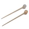 2Pcs Simple Elegant Round Ball Metal Hair Stick Fork Chignon Pin Lollipop Shape Decorative Hairpin Chopsticks Hair Jewelry for Women Lady Teen Fashion Hair Updo Making Accessories, Silver and Gold view 1