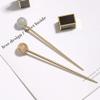 2Pcs Simple Elegant Round Ball Metal Hair Stick Fork Chignon Pin Lollipop Shape Decorative Hairpin Chopsticks Hair Jewelry for Women Lady Teen Fashion Hair Updo Making Accessories, Silver and Gold view 4