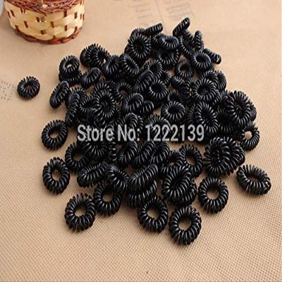 Utini Cute! Black 2.5CM Small Size Hair Band Phone Telephone Cord Coil Ponytail Holder Ring Hair Rope Hair Tie