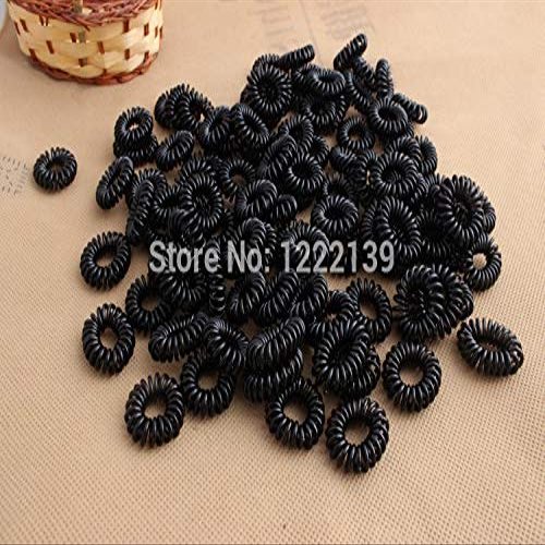 Utini Cute! Black 2.5CM Small Size Hair Band Phone Telephone Cord Coil Ponytail Holder Ring Hair Rope Hair Tie