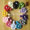 Utini 120pcs/lot Mini Satin Pearl Flower with Hair Clip,Ribbon Lined Alligator Hair Clip for Baby Child,Girs' Flower Clips view 2