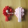 Utini 120pcs/lot Mini Satin Pearl Flower with Hair Clip,Ribbon Lined Alligator Hair Clip for Baby Child,Girs' Flower Clips view 3