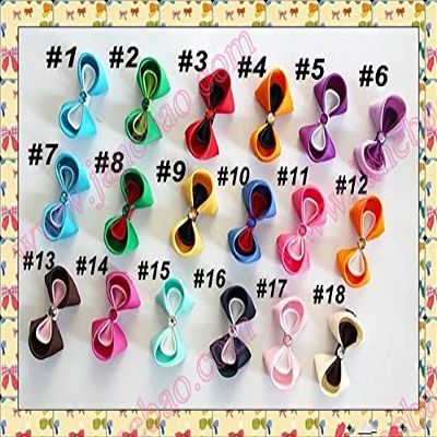 Utini 220pcs 2017 Newest 3'' Small kanzashi Small Flower Girl Hair Clips Bitty Hair Bows for Flower Clips