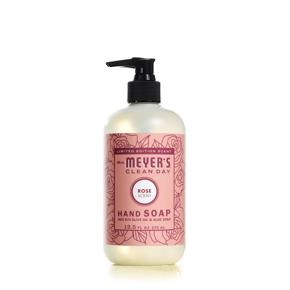 MRS. MEYER'S CLEAN DAY Hand Soap, Made with Essential Oils, Rose, 12.5 fl. oz