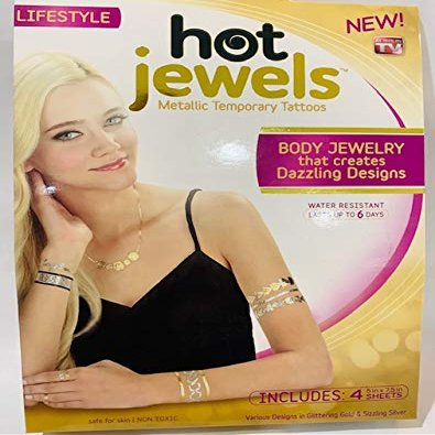 Lot of 3 Boxes of hot jewels Body Jewelry Dazzling Designs Temp Tattoos-LifeStyle-AS SEEN ON TV