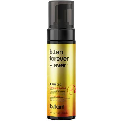 b.tan Ultra Long Lasting Self Tanner Mousse | Forever & Ever - Lasts Up to 11 Days, Fast, 1 Hour Express Sunless Tanning Foam, No Fake Tan Smell, Dark Bronze Glow, Vegan, Cruelty Free, 6.7 Fl Oz