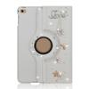 STENES Bling Case Compatible with Samsung Galaxy Tab A 10.1 2019 - Stylish - 3D Handmade Crystal Flowers Pendant Floral 360 Degree Rotating Stand Case with Smart Cover Auto Sleep/Wake - White view 1
