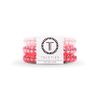 TELETIES - Spiral Hair Coils - Ponytail Holder Hair Ties for Women - Phone Cord Hair Ties - Strong Grip, No Rip, Water Resistant, No Crease Hair Tie Coils - 3 pack (Small, Think Pink) view 1