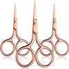 Mudder 3 Pack Small Nose Scissors Facial Hair Trimming Mini Beauty Stainless Steel Grooming Pointed Scissor for Grooming Eyebrows, Nose, Mustache, Beard view 1