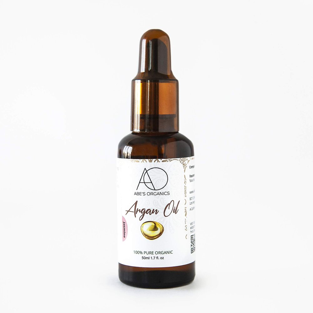 100% Pure USDA Certified Organic Argan Oil By Abe's Organics | 50ml of Pure Moroccan Oil | Perfect for Hair, Skin and Nails! (Jasmine)