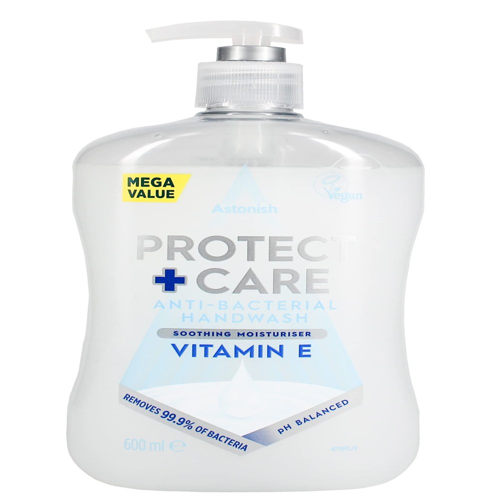 Astonish Protect and Care Kind to Skin Moisturising Anti-Bacterial Hand Wash Soap, 650ml, Vitamin E