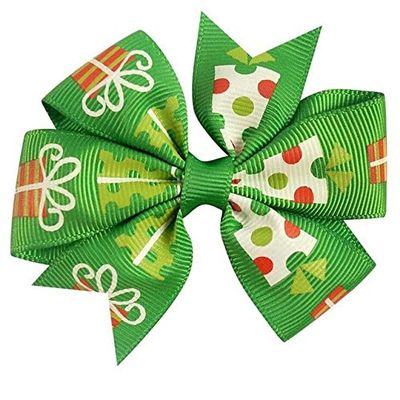 Utini Shipping 200pcs/lot 3" Girls Christmas Gift Pinwheel Hair Bows Hair Clips Barrette - (Color: 6)