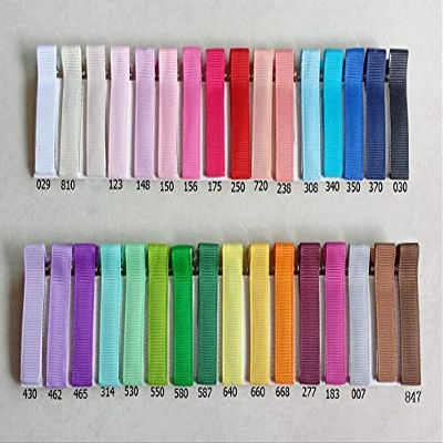 Utini 500pcs 1.8" Ribbon Fully Lined Double Prong Alligator Clip Covered Grosgrain Ribbon Hair Clips Girl Hair Accessories FJ3239 - (Color:, Size: 45 mm)