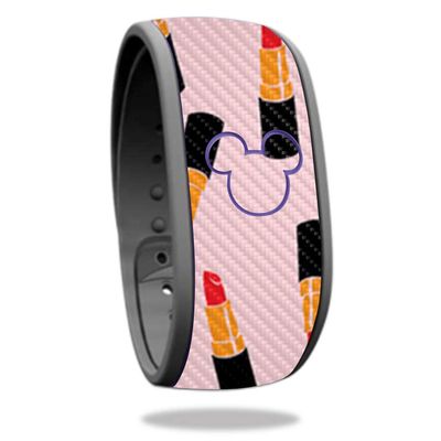 MightySkins Carbon Fiber Skin for Disney MagicBand - Lipstick Pattern | Protective, Durable Textured Carbon Fiber Finish | Easy to Apply, Remove, and Change Styles | Made in The USA