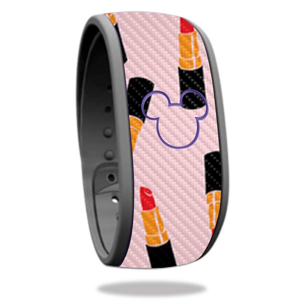 MightySkins Carbon Fiber Skin for Disney MagicBand - Lipstick Pattern | Protective, Durable Textured Carbon Fiber Finish | Easy to Apply, Remove, and Change Styles | Made in The USA