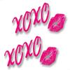 2 XOXO Kiss Lipstick Pink Kiss Mark on Clear 9'' Kissing Lips Stickers Car Hot Lips Vinyl Decals (Clear Background) view 1