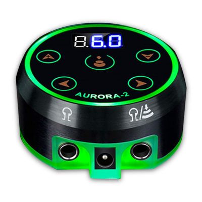Aurora II Tattoo Power Supply Digital Display Full Touch Screen Power Source For Rotary Tattoo Machine And Coil Tattoo Gun (Black)