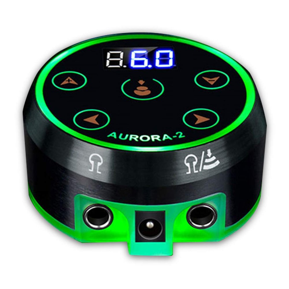 Aurora II Tattoo Power Supply Digital Display Full Touch Screen Power Source For Rotary Tattoo Machine And Coil Tattoo Gun (Black)