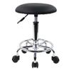 KKTONER Swivel Rolling Stool with Footrest Height Adjustable PU Leather Salon Vanity Spa Massage Office Stool Chair Small (Black) view 1