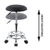 KKTONER Swivel Rolling Stool with Footrest Height Adjustable PU Leather Salon Vanity Spa Massage Office Stool Chair Small (Black) view 4