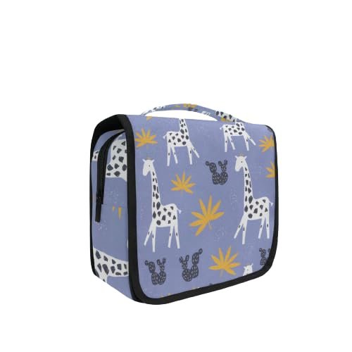 senya Hanging Travel Toiletry Bag Cute Giraffe Tropical Leaves Kit Makeup Case Cosmetics Organizer for Men Women