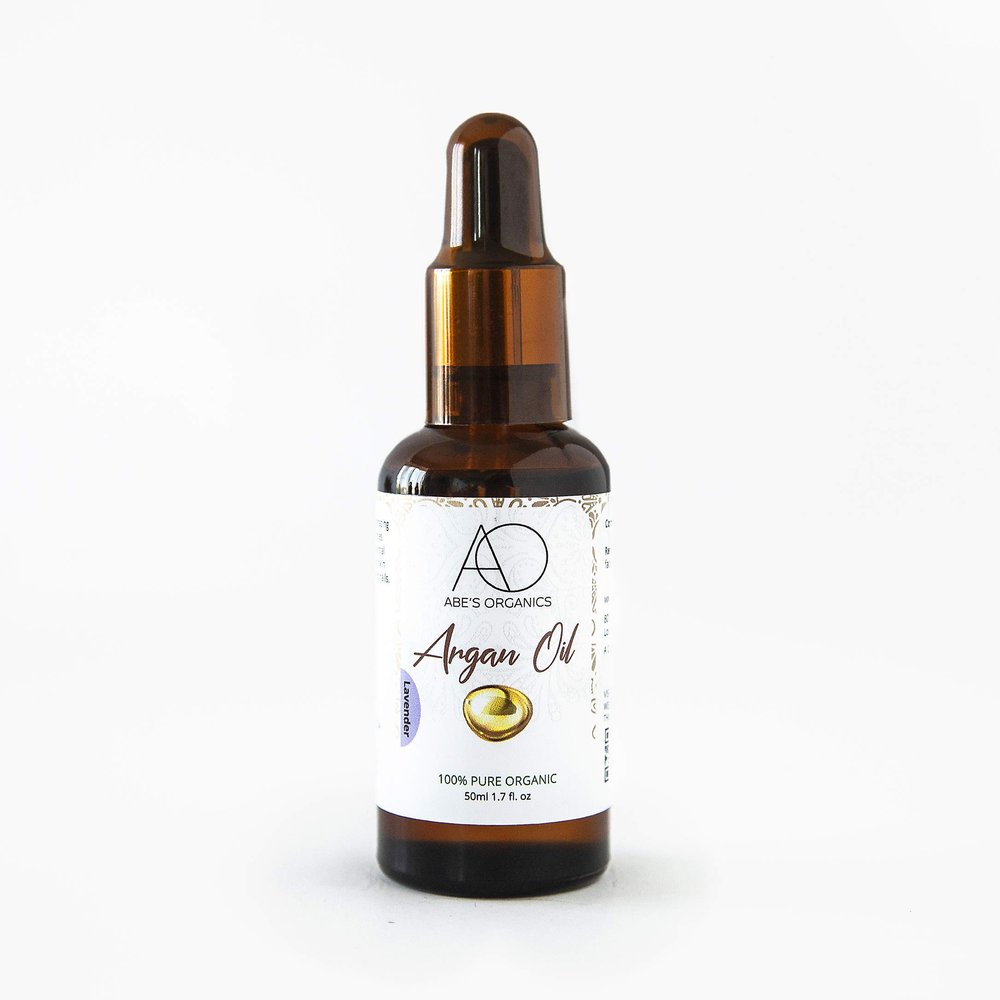 100% Pure USDA Certified Organic Argan Oil By Abe's Organics | 50ml of Pure Moroccan Oil | Perfect for Hair, Skin and Nails! (Lavender)