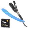 G4 Stainless Steel Straight Edge Barber Shaving Razor Blade for Close Shaving Men Replaceable Blades (Blue Rainbow) view 1