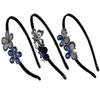 3 Pcs Retro Rhinestone Crystal Headband Flannelette Wraped Alloy Hair Band Hair Hoop Fashion Elegant Hair Accessorie for Women (B#) view 1