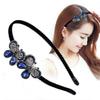 3 Pcs Retro Rhinestone Crystal Headband Flannelette Wraped Alloy Hair Band Hair Hoop Fashion Elegant Hair Accessorie for Women (B#) view 3