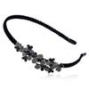 3 Pcs Retro Rhinestone Crystal Headband Flannelette Wraped Alloy Hair Band Hair Hoop Fashion Elegant Hair Accessorie for Women (A#) view 4