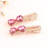 4 Pcs Sweet Bowknot Hair Barrette Duckbill Clip Shiny Rhinestone Crystal Crocodile Clip Bangs Side Clip Hair Clip Hair Pin Women Styling Tools Accessories (Champagne + Pink) view 3