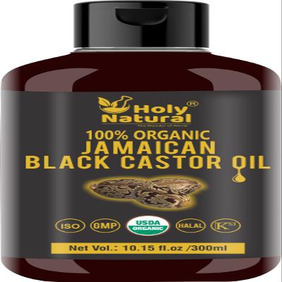 Organic Jamaican black Castor Oil (10.15 fl oz) USDA Certified, Traditional Handmade with Typical and Traditional roasted castor beans smell ,100% Pure black Castor Oil (No Additive, Non GMO)