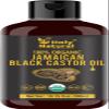 Organic Jamaican black Castor Oil (10.15 fl oz) USDA Certified, Traditional Handmade with Typical and Traditional roasted castor beans smell ,100% Pure black Castor Oil (No Additive, Non GMO) view 1